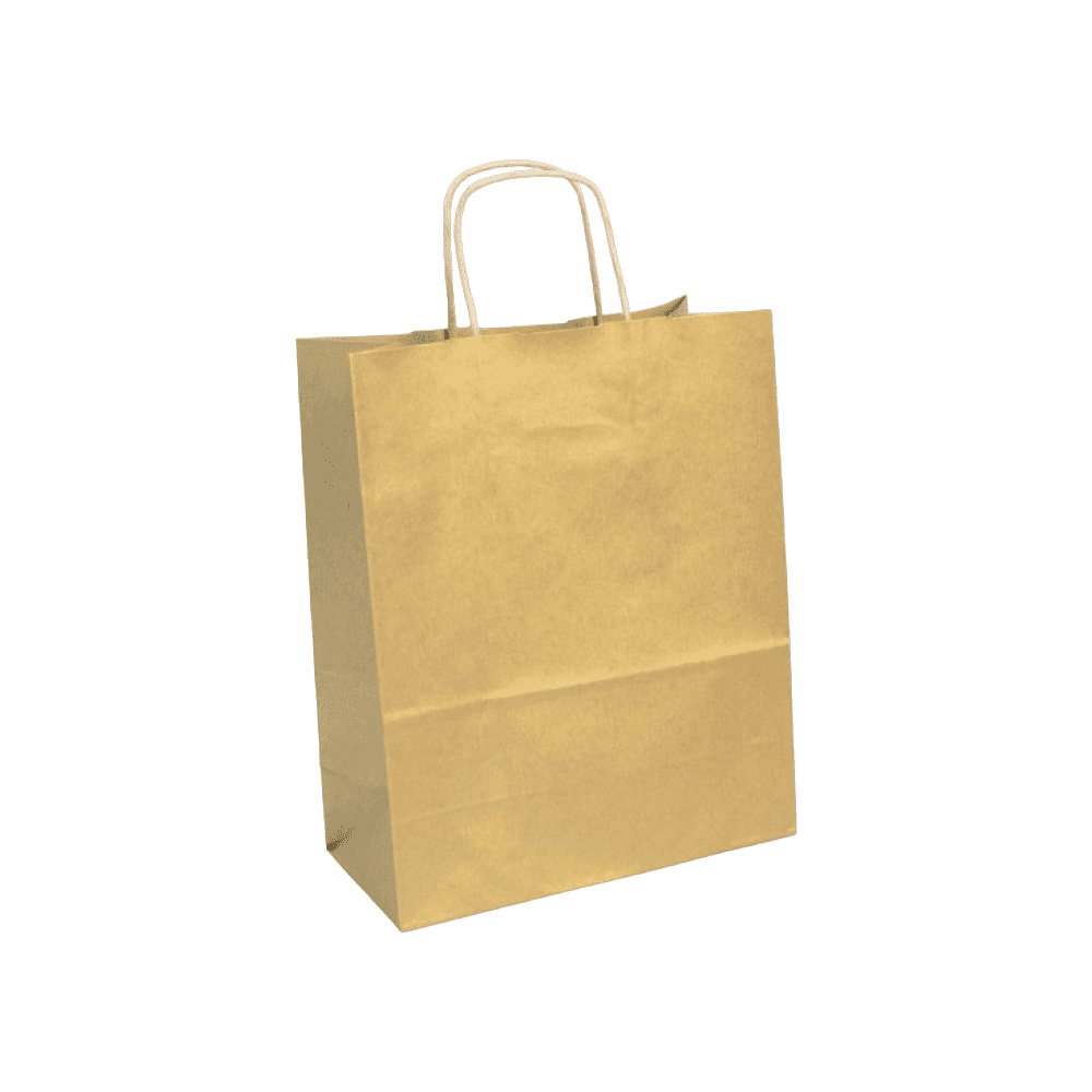 Пакет бумажный подарочный  "Gold", 22х10х27 см, 1 шт, коричневый