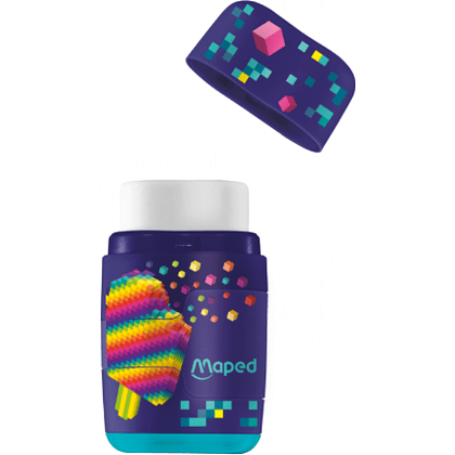 Ластик-точилка Maped "Pixel party", 2 отверстия  - 2