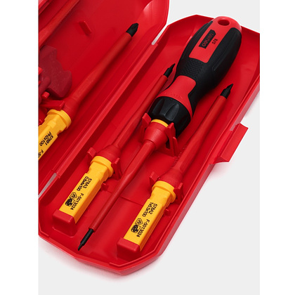 Набор отверток диэлектрических Deli YS DL510107, 7 предметов, красный, желтый - 7