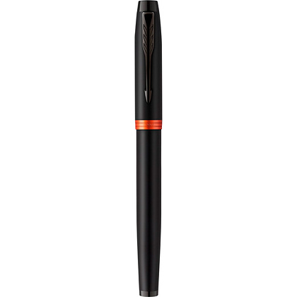 Ручка перьевая Parker "IM Vibrant Rings F315 Flame Orange PVD", F, черный, оранжевый, патрон синий - 2