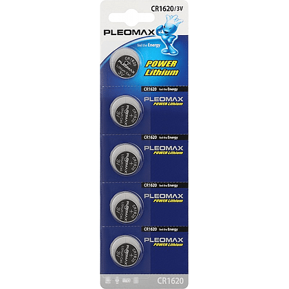 Батарейки литиевые Samsung PLEOMAX CR1620, 3V, 5 шт