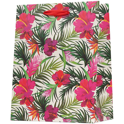 Пакет бумажный подарочный "Цветы", 32.4x13.7x26.4 см, ассорти - 3