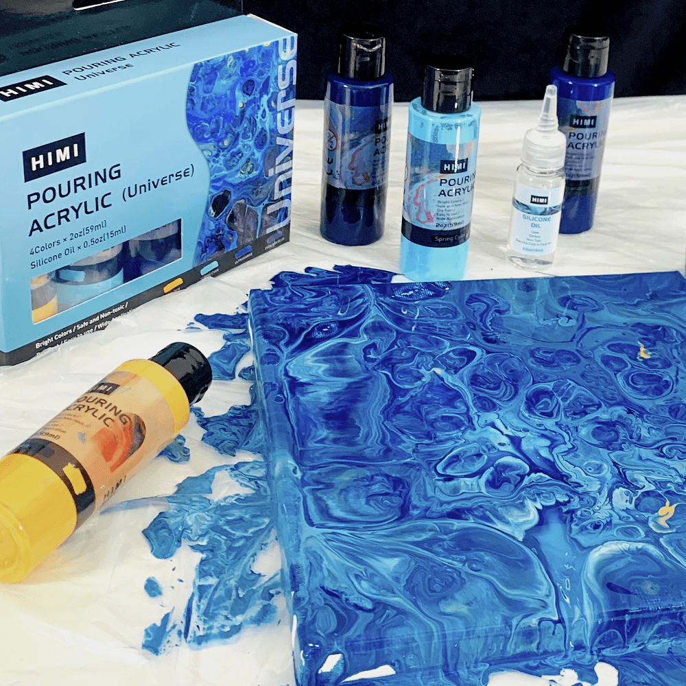 Краски акриловые для пуринга "HIMI", цвета вселенной, набор из 4 цветов, бутылки - 2