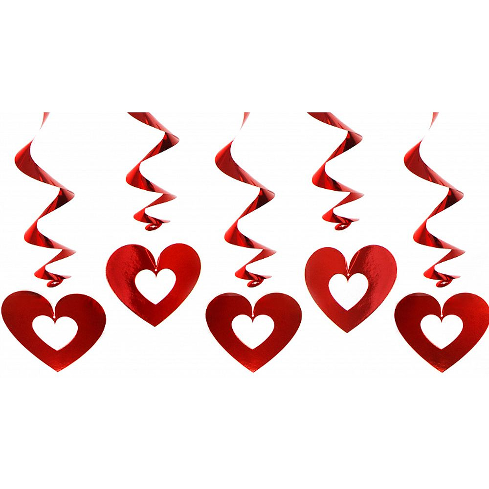 Гирлянда подвесная "Сердце", 60 см, 5 шт, красный - 4