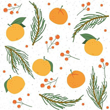 Бумага декоративная в рулоне "Мандарины"