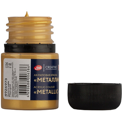 Краска акриловая металлик "Декола", 973 золото майя, 20 мл., банка - 5