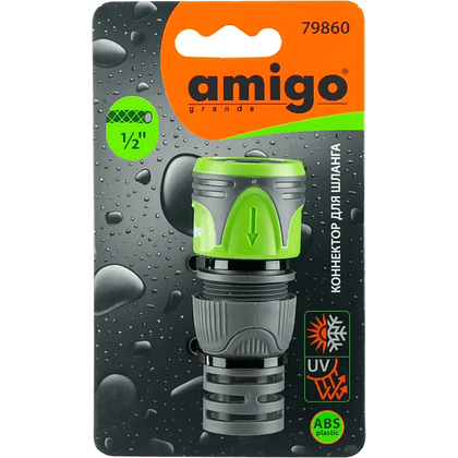 Коннектор Amigo Grande "79860", 1/2", пластик, серый, зеленый - 2