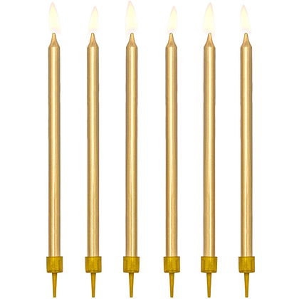 Свеча однотонная, 12 шт, золотистый