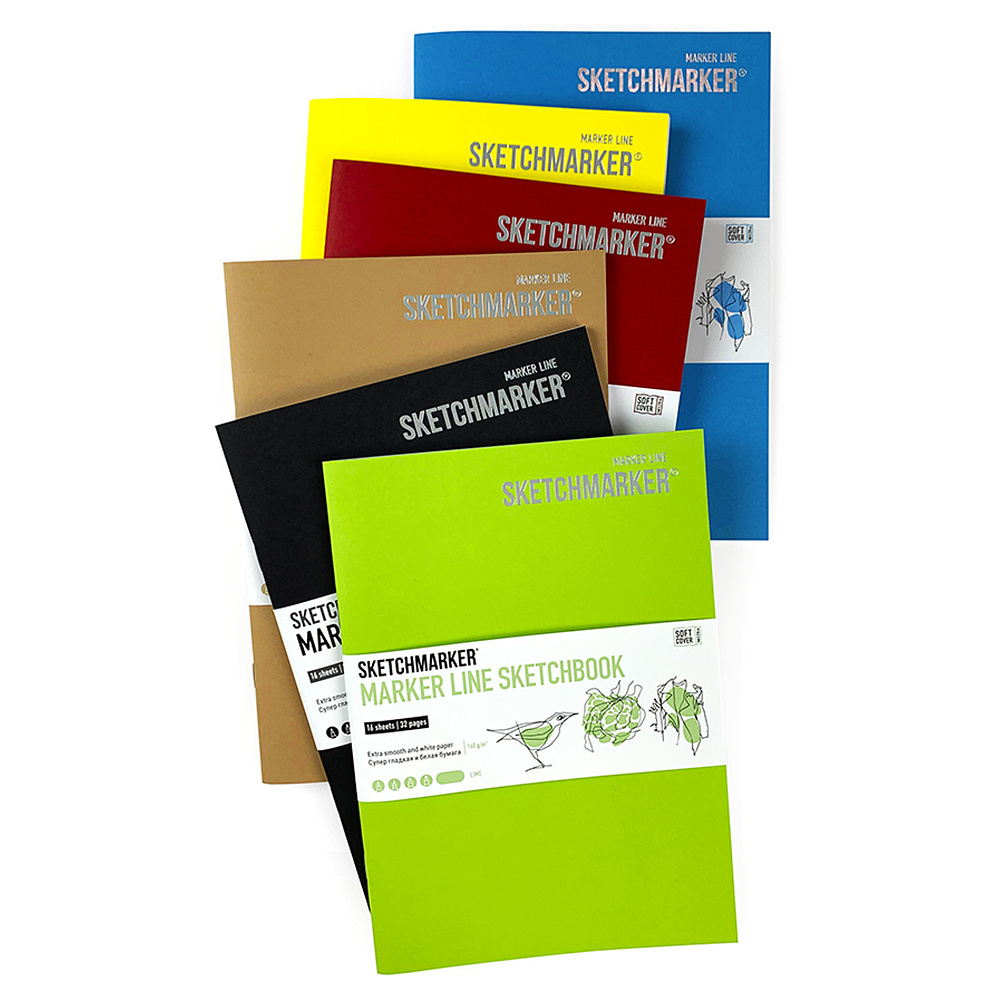 Скетчбук "Sketchmarker marker line", 17.6x25 см, 160 г/м2, 16 листов, лайм - 3