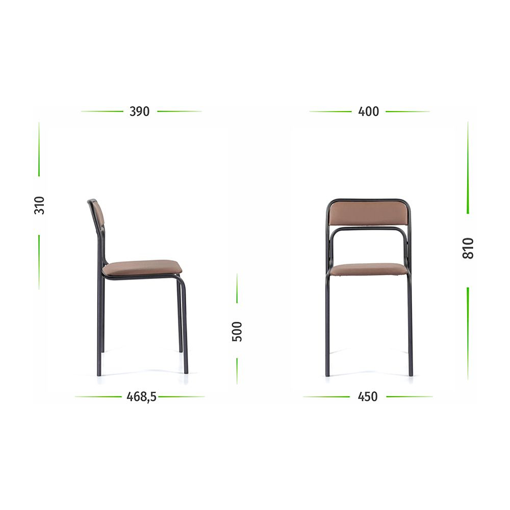 Стул для посетителей UTFC Аскона BL черный Z-11, кожзам, металл, черный - 2
