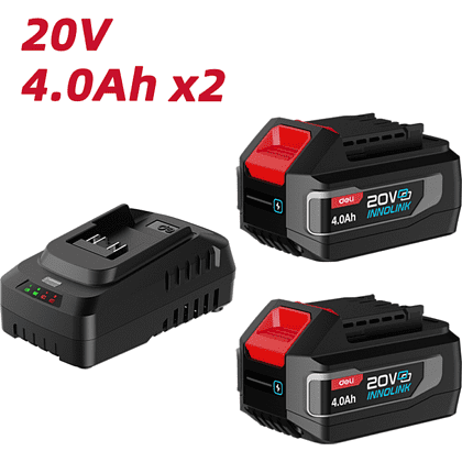 Комплект аккумуляторных батарей и зарядного устройства Deli RS EDE-CM20A4E, 2 АКБ, 4 Ач, З/У 2А - 2