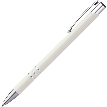 Ручка шариковая автоматическая "New Jersey", 0.7 мм, белый, серебристый, стерж. синий - 2