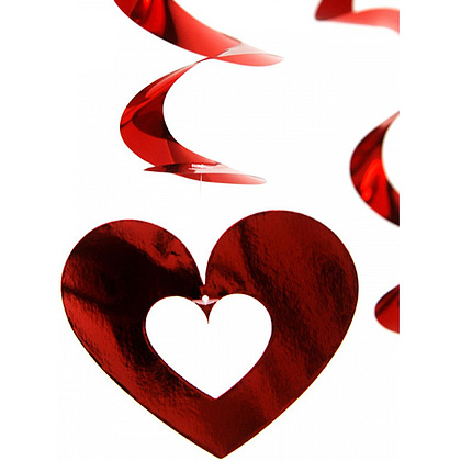 Гирлянда подвесная "Сердце", 60 см, 5 шт, красный - 2