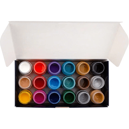 Краска акриловая по ткани "Декола", набор 18 цветов, 20 мл, банки - 6