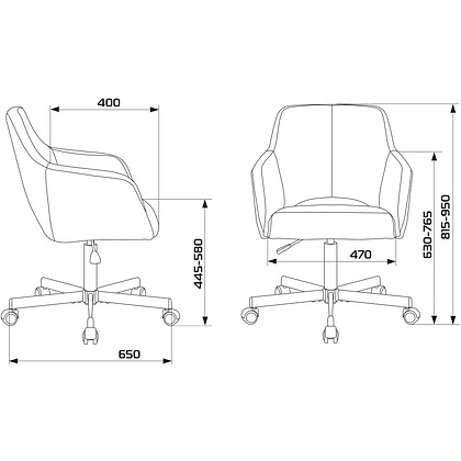 Кресло для персонала Бюрократ "CH-380M", металл, ткань, зеленый - 7