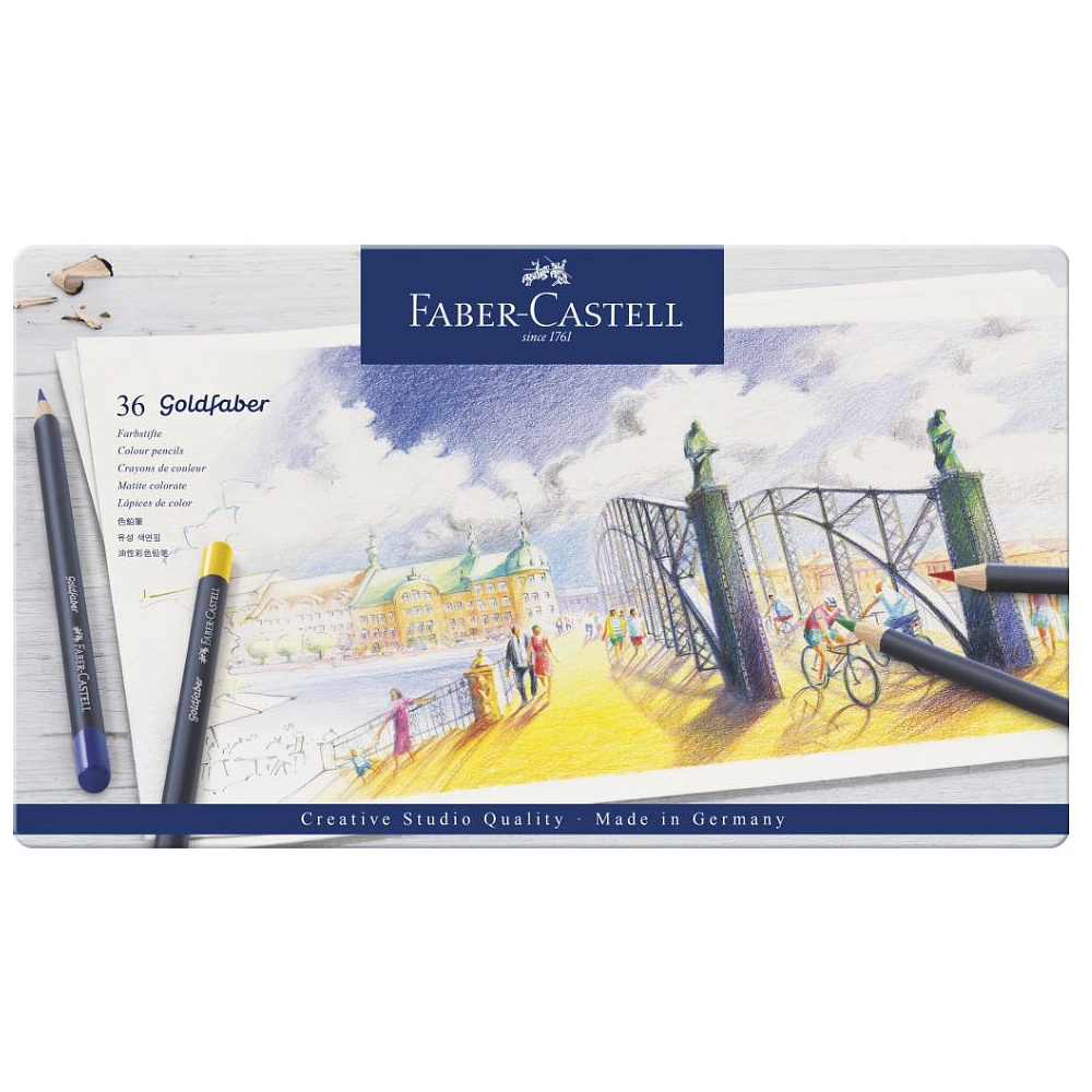 Карандаши цветные "Goldfaber", 36 шт., металлическая упаковка