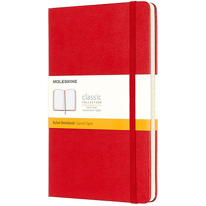 Блокнот "Classic Large", А5, 120 листов, линейка, красный