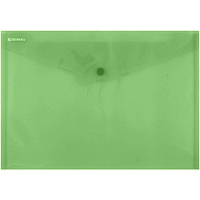 Папка-конверт на кнопке "Donau", C5, зеленый прозрачный