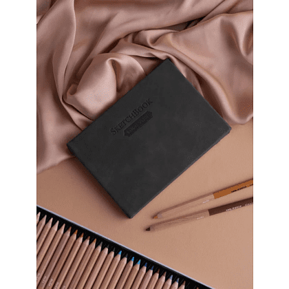 Скетчбук для графики "GrafArt white", 40 листов, А6, 160 г/м2, горизонтальный, серый - 5