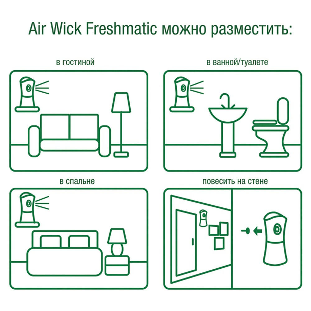 Освежитель воздуха Air Wick FreshMatic, сменные аэрозольные баллоны, розовая магнолия и цветущая вишня, 250 мл - 6