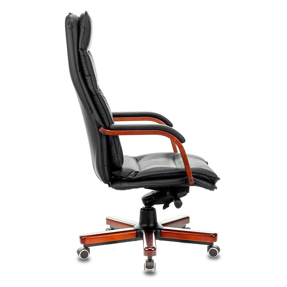 Кресло для руководителя Бюрократ "T-9927WALNUT", кожа, дерево, черный - 2