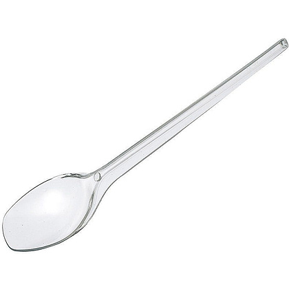 Пластиковая ложка чайная одноразовая, 12,2 см, премиум прозрачная, 100 шт./упак.