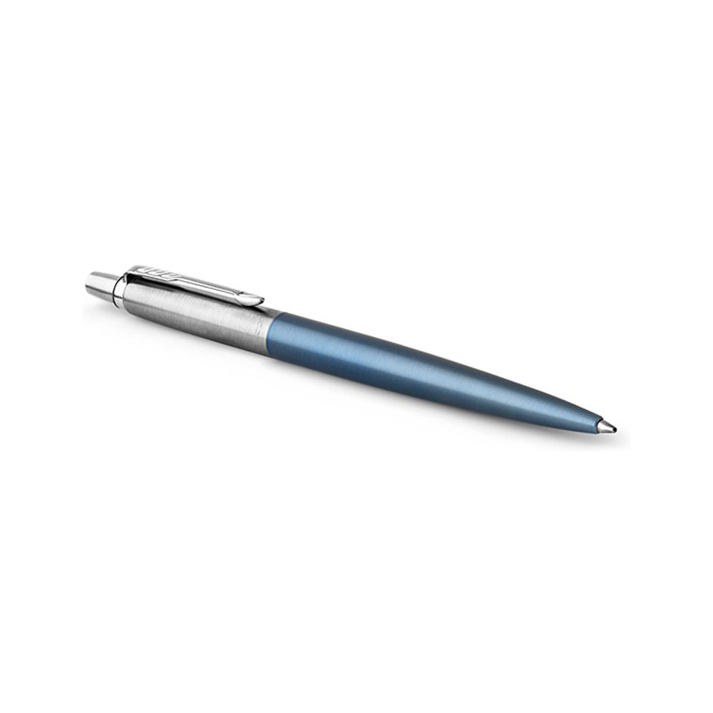 Ручка шариковая автоматическая "Parker Jotter Waterloo Blue CT", 0.7 мм, голубой, серебристый, стерж. синий - 2