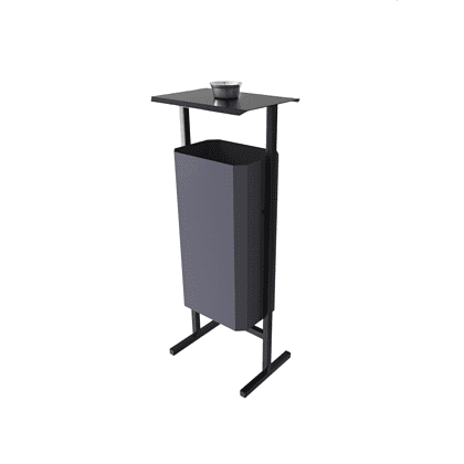 Урна уличная для мусора СТАНДАРТ с пепельницей, 50 л, металл, серый 