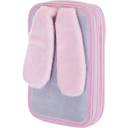 Пенал "Honeybunny", 2 отделения, серый, розовый