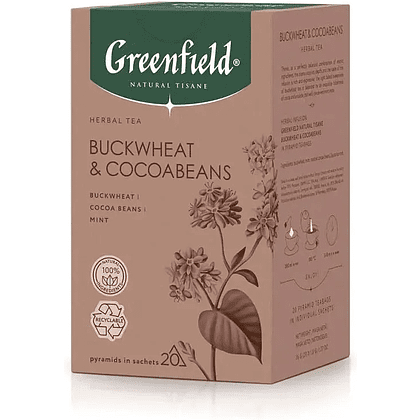 Чайный напиток "Greenfield Tisane Buckwheat&Cocoabeans", 20 пакетиков x 1.8 г, с гречихой и какао-бобами - 3