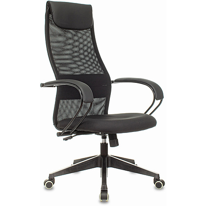 Кресло руководителя "Бюрократ CH-607 TW-01", сетчатая ткань, пластик, черный
