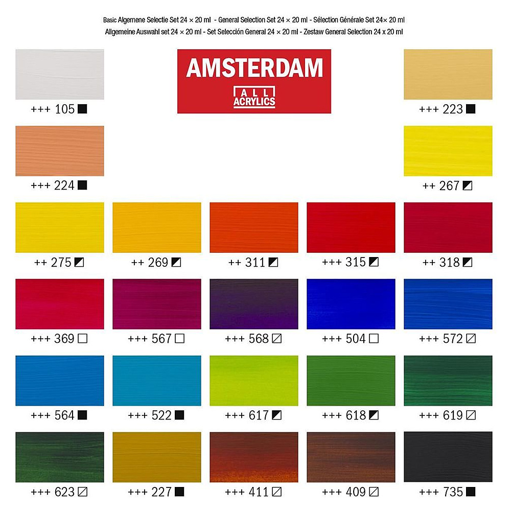 Набор красок акриловых "Amsterdam", 24 цвета - 2
