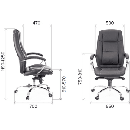 Кресло для руководителя "Kron", экокожа, металл, черный - 4