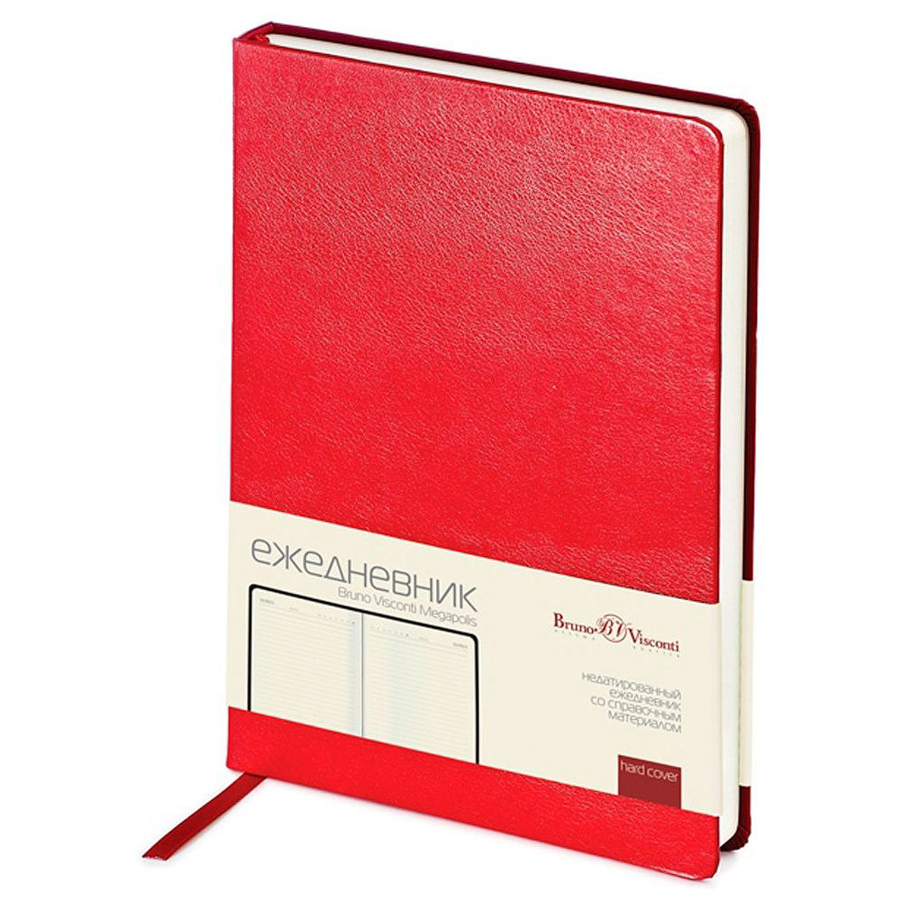 Ежедневник недатированный "Megapolis", А5, 320 страниц, красный