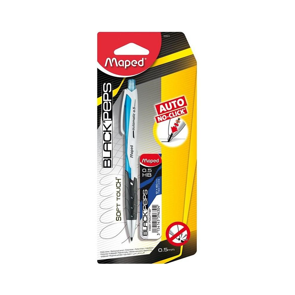 Карандаш автоматический Maped "Black Peps", 0.5 мм, с ластиком