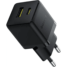 Сетевое зарядное устройство Baseus "Palm", Fast Charger, C+U, 30W, EU, Cluster Black