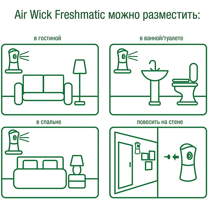 Освежитель воздуха Air Wick FreshMatic, сменные аэрозольные баллоны, розовая магнолия и цветущая вишня, 250 мл - 6