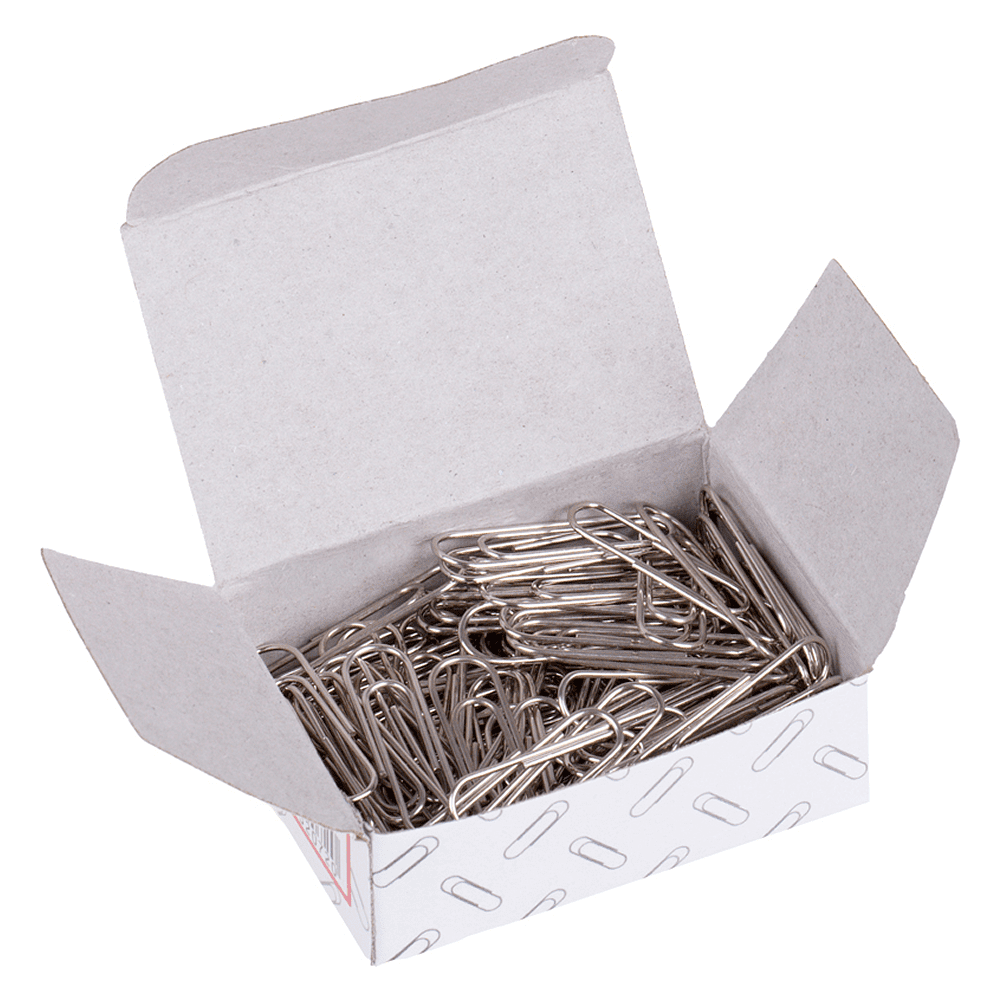 Скрепки никелевые "OfficeSpace", 28 мм, 100 штук, серебристый - 2