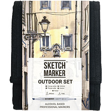 Набор маркеров перманентных двусторонних "Sketchmarker Outdoor" с чехлом-органайзером
