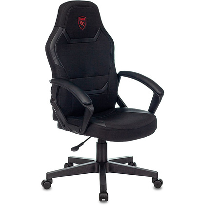 Кресло игровое Бюрократ "Zombie 10", ткань, экокожа, пластик, черный