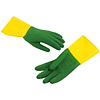 Перчатки латексные хозяйственные Zaubex БИКОЛОР, усиленные, р-р S, зеленый, желтый - 2