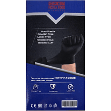 Перчатки нитриловые неопудренные одноразовые, р-р L, 100 шт/упак, черный