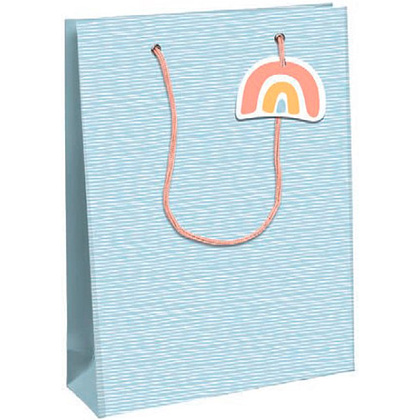 Пакет бумажный подарочный "Welcome", 26.5x14x33 см, разноцветный