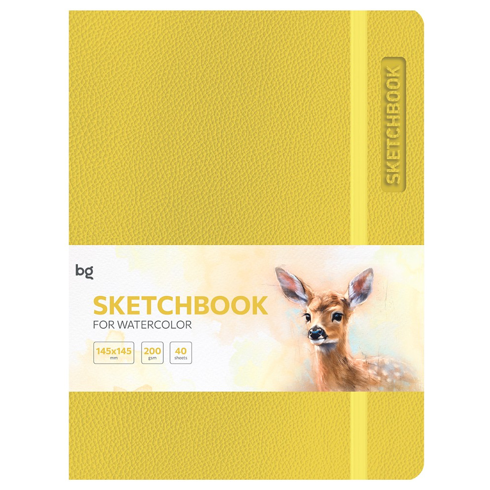 Скетчбук "Bright. Yellow", А5, 200г/м2, 40 листов, желтый 