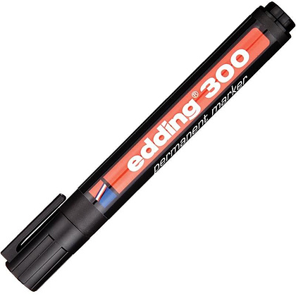 Маркер перманентный Edding "300", черный - 2