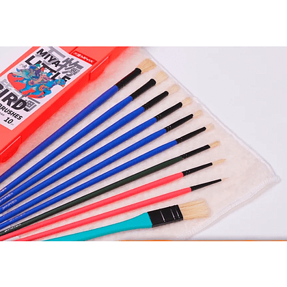 Набор кистей для рисования Himi "Miya Little Bird", микс, 10 шт, розовый - 5