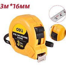 Рулетка Deli "EDL9003B", 3 м, желтый