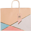 Пакет бумажный подарочный "Geo pastel kraft", 37.3x11.8x27.5 см, крафт - 2