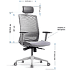 Кресло для руководителя Bestuhl "S30", сетка , ткань, пластик, серый - 6