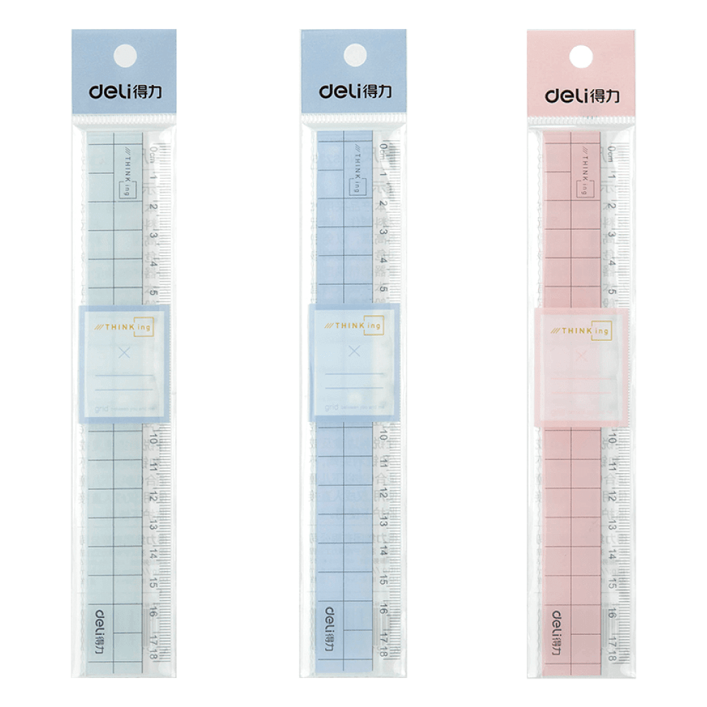 Линейка "Deli 6235", 18 см, прозрачный, ассорти - 2